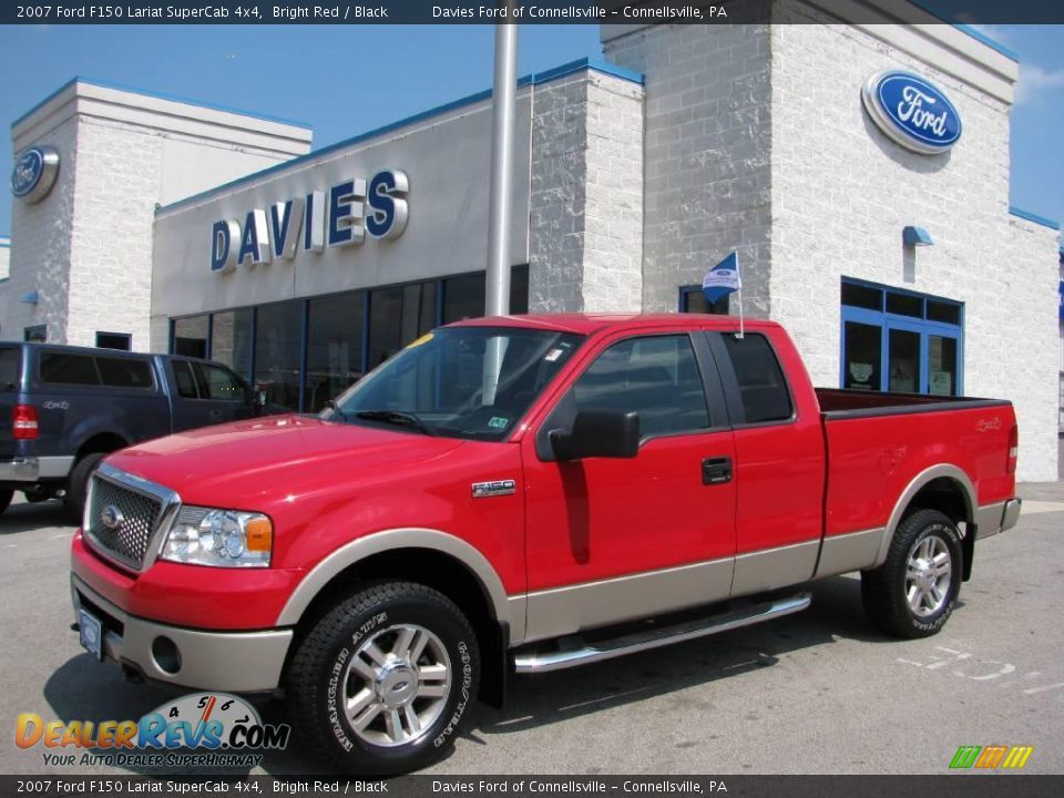 2007 Ford F150 Lariat SuperCab 4x4 Bright Red / Black Photo #1