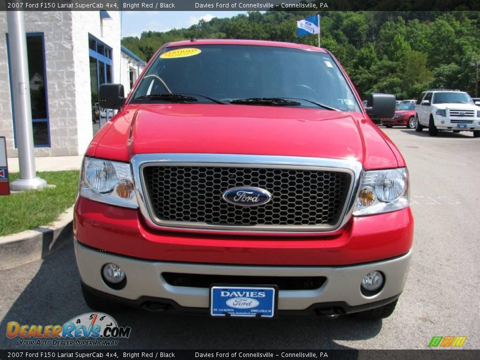 2007 Ford F150 Lariat SuperCab 4x4 Bright Red / Black Photo #4