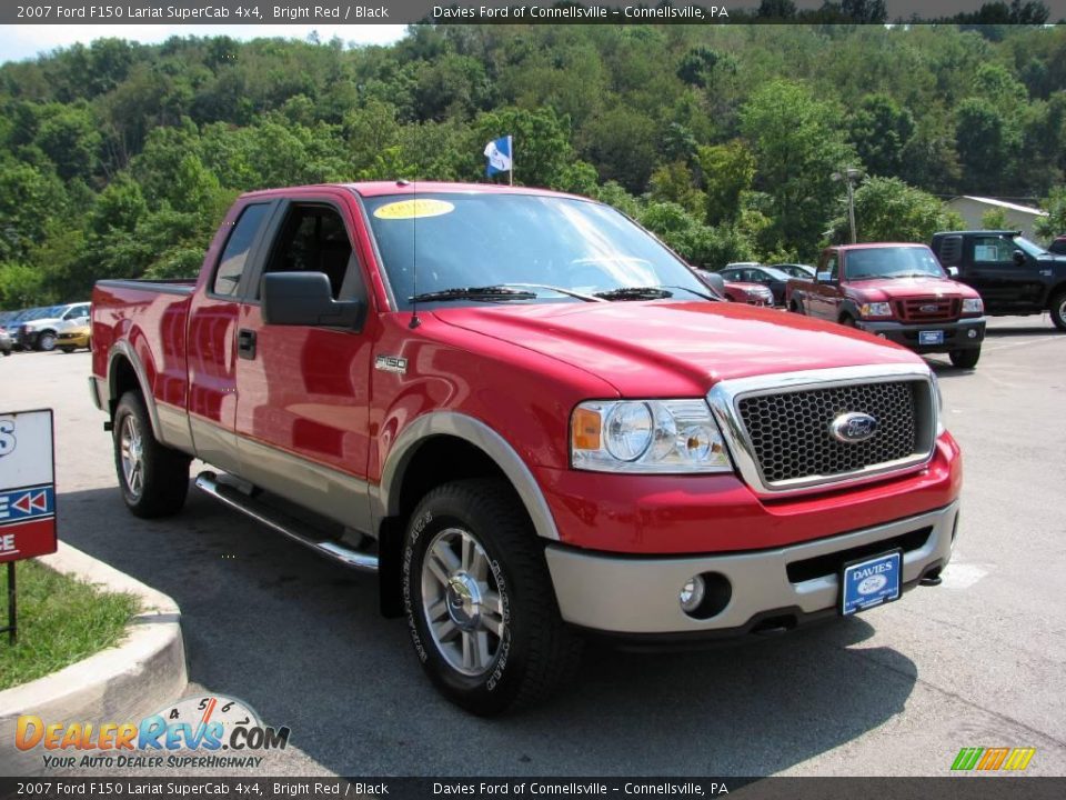 2007 Ford F150 Lariat SuperCab 4x4 Bright Red / Black Photo #5