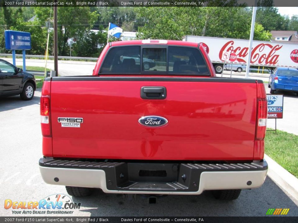 2007 Ford F150 Lariat SuperCab 4x4 Bright Red / Black Photo #6