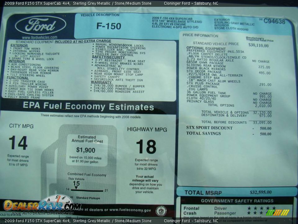 2009 Ford F150 STX SuperCab 4x4 Sterling Grey Metallic / Stone/Medium Stone Photo #14