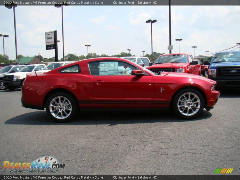 2010 Ford Mustang V6 Premium Coupe Red Candy Metallic / Stone Photo #2
