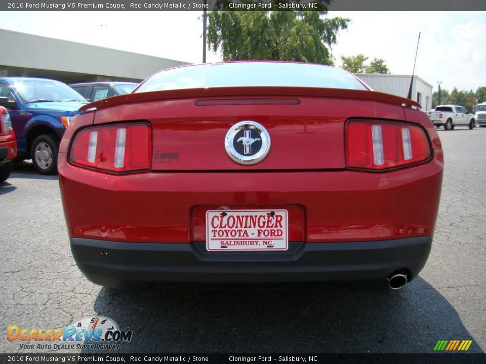 2010 Ford Mustang V6 Premium Coupe Red Candy Metallic / Stone Photo #4