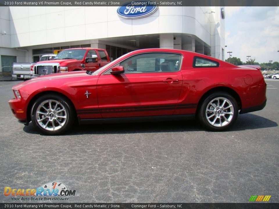 2010 Ford Mustang V6 Premium Coupe Red Candy Metallic / Stone Photo #5