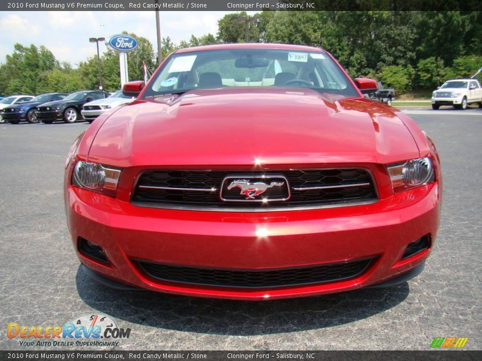 2010 Ford Mustang V6 Premium Coupe Red Candy Metallic / Stone Photo #7