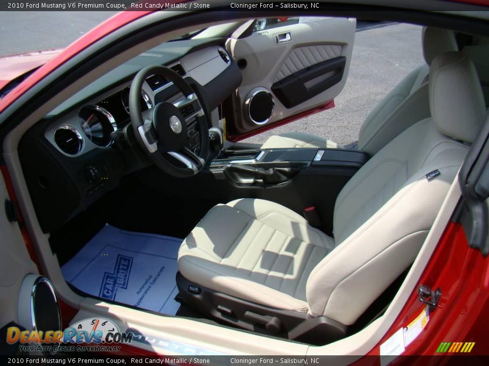 2010 Ford Mustang V6 Premium Coupe Red Candy Metallic / Stone Photo #8