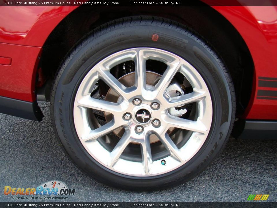 2010 Ford Mustang V6 Premium Coupe Red Candy Metallic / Stone Photo #12