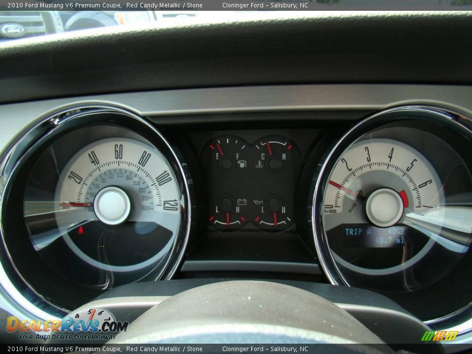 2010 Ford Mustang V6 Premium Coupe Red Candy Metallic / Stone Photo #15