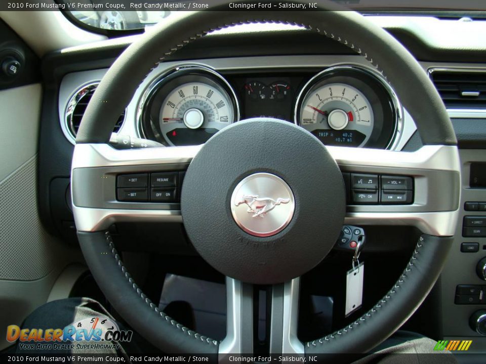 2010 Ford Mustang V6 Premium Coupe Red Candy Metallic / Stone Photo #16