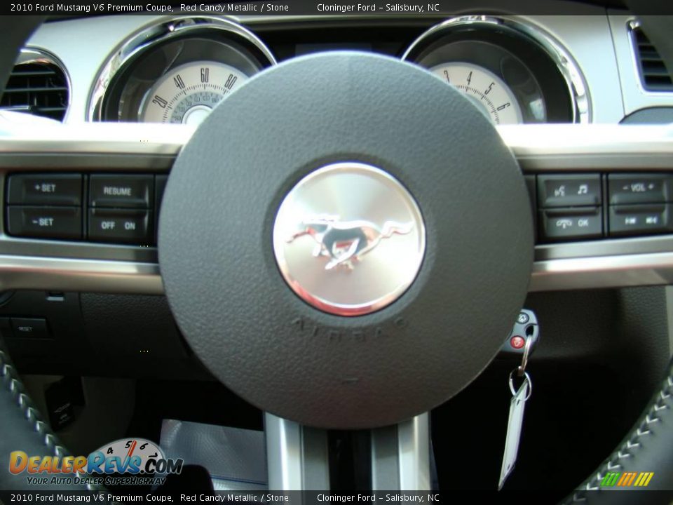 2010 Ford Mustang V6 Premium Coupe Red Candy Metallic / Stone Photo #23