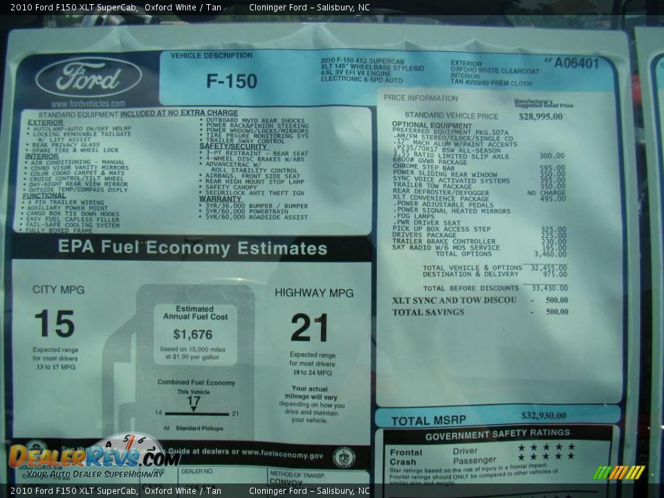 2010 Ford F150 XLT SuperCab Oxford White / Tan Photo #14