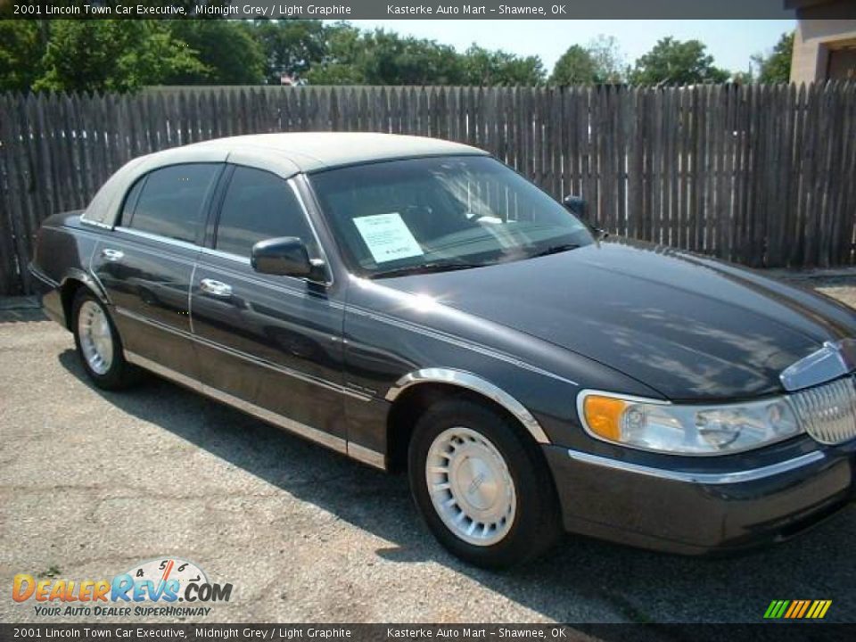 2001 Lincoln Town Car Executive Midnight Grey / Light Graphite Photo #1