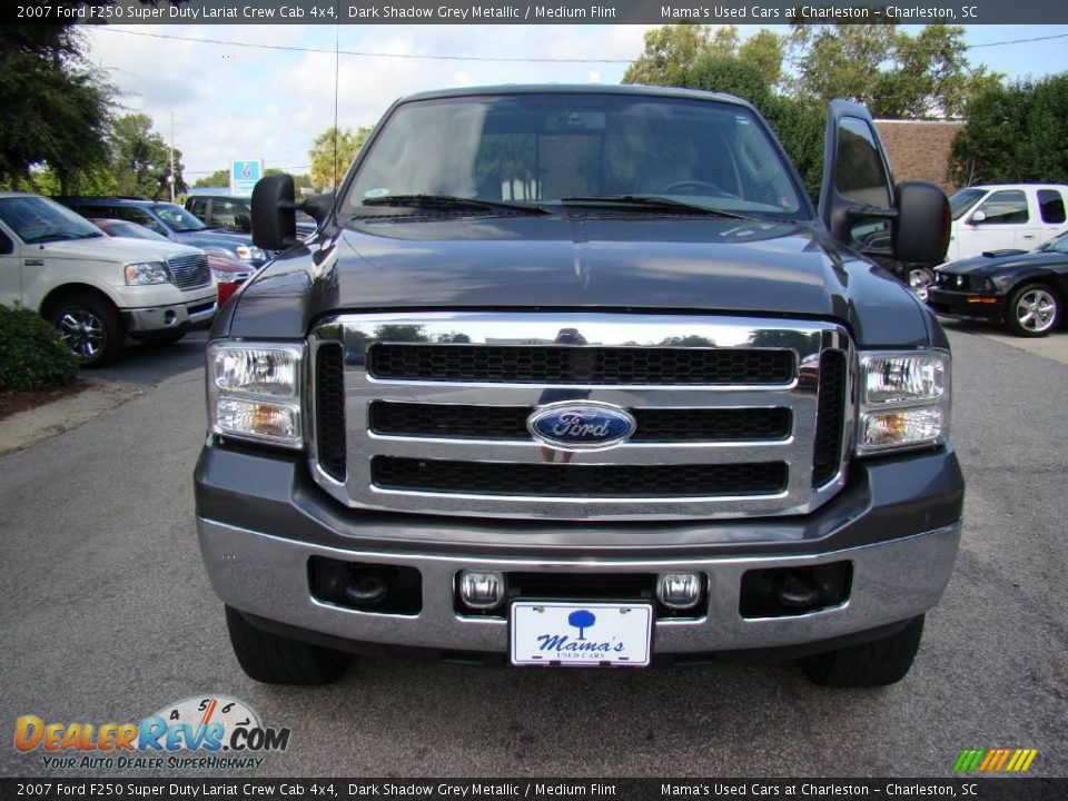 2007 Ford F250 Super Duty Lariat Crew Cab 4x4 Dark Shadow Grey Metallic / Medium Flint Photo #3