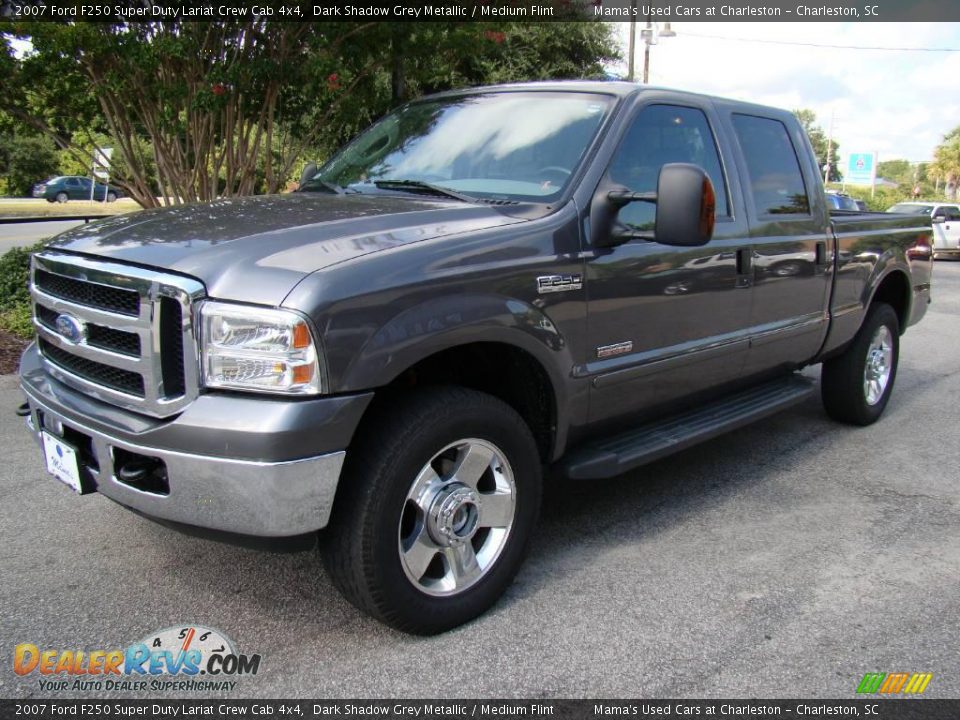 2007 Ford F250 Super Duty Lariat Crew Cab 4x4 Dark Shadow Grey Metallic / Medium Flint Photo #4