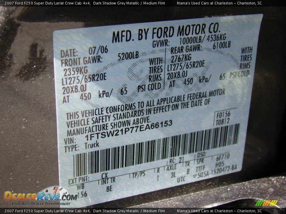 2007 Ford F250 Super Duty Lariat Crew Cab 4x4 Dark Shadow Grey Metallic / Medium Flint Photo #19