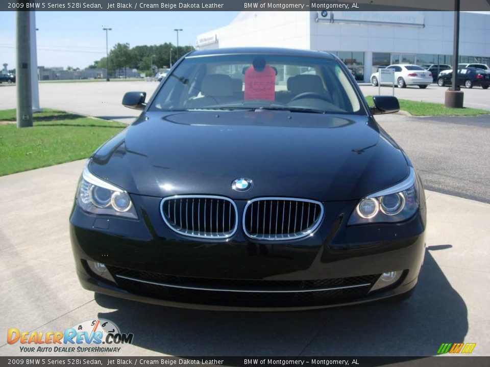 2009 BMW 5 Series 528i Sedan Jet Black / Cream Beige Dakota Leather Photo #5