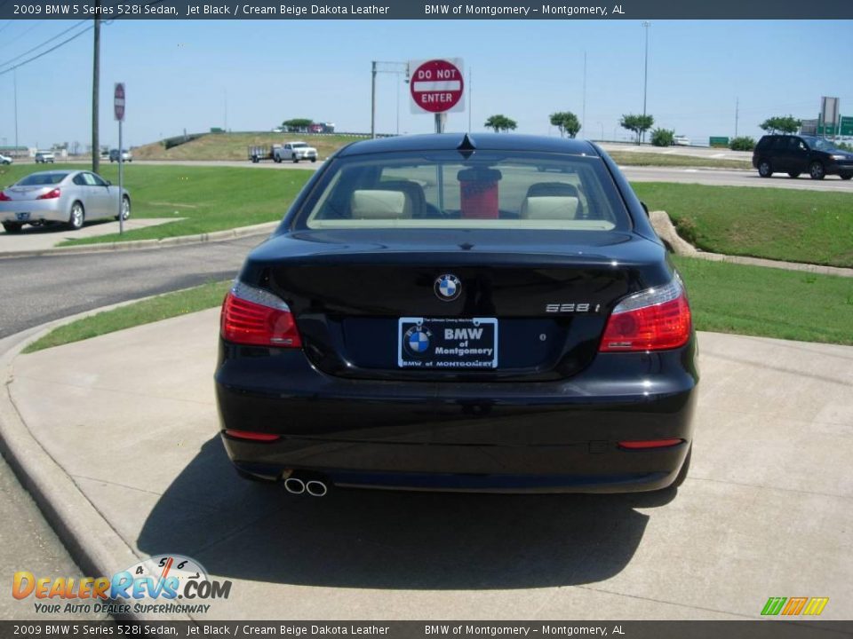 2009 BMW 5 Series 528i Sedan Jet Black / Cream Beige Dakota Leather Photo #6