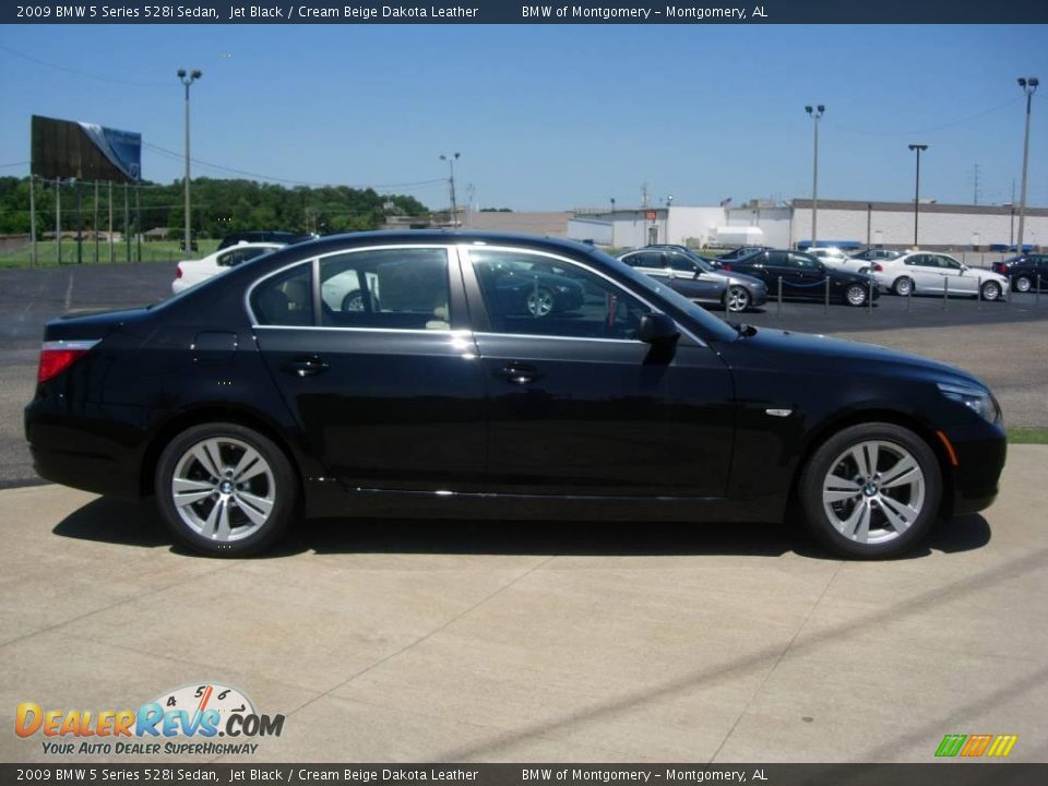 2009 BMW 5 Series 528i Sedan Jet Black / Cream Beige Dakota Leather Photo #7