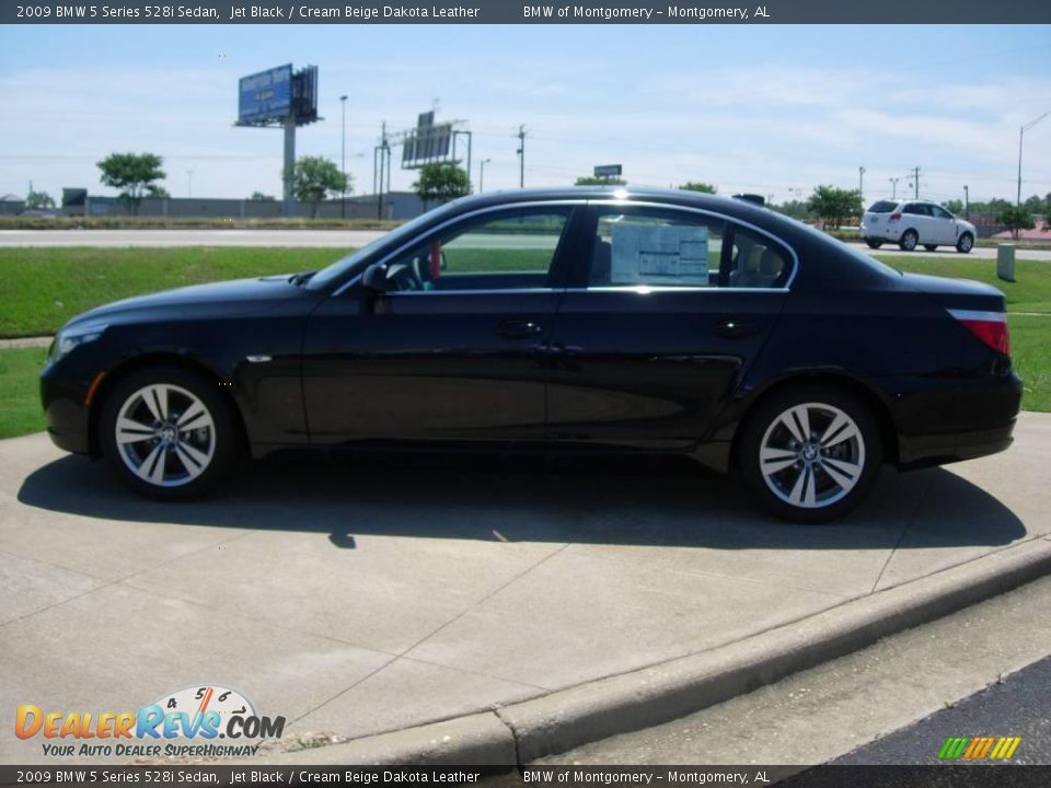 2009 BMW 5 Series 528i Sedan Jet Black / Cream Beige Dakota Leather Photo #8