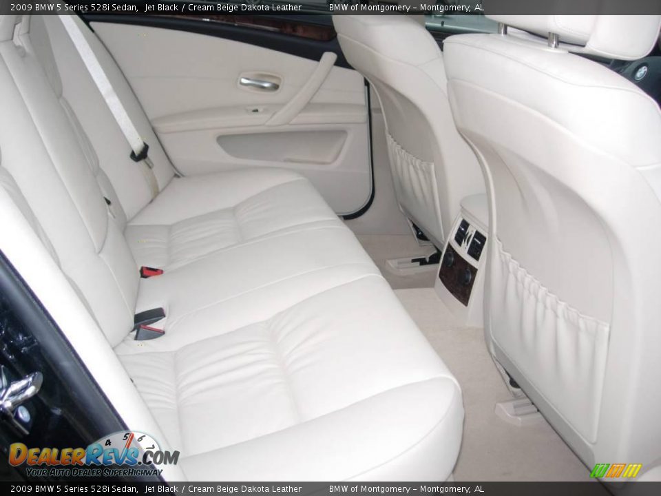 2009 BMW 5 Series 528i Sedan Jet Black / Cream Beige Dakota Leather Photo #12