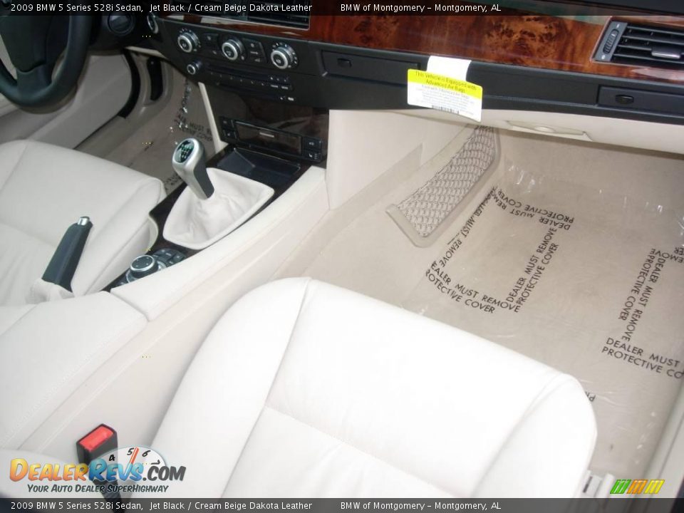 2009 BMW 5 Series 528i Sedan Jet Black / Cream Beige Dakota Leather Photo #14