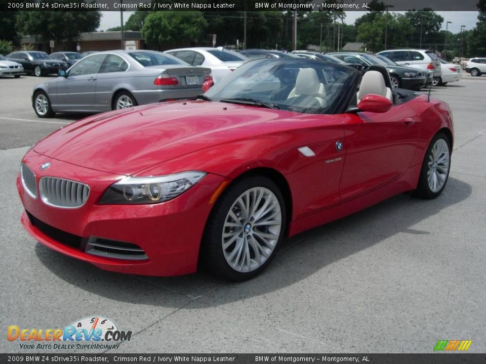 2009 BMW Z4 sDrive35i Roadster Crimson Red / Ivory White Nappa Leather Photo #4