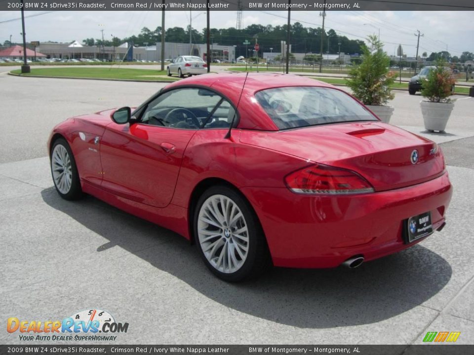 2009 BMW Z4 sDrive35i Roadster Crimson Red / Ivory White Nappa Leather Photo #6