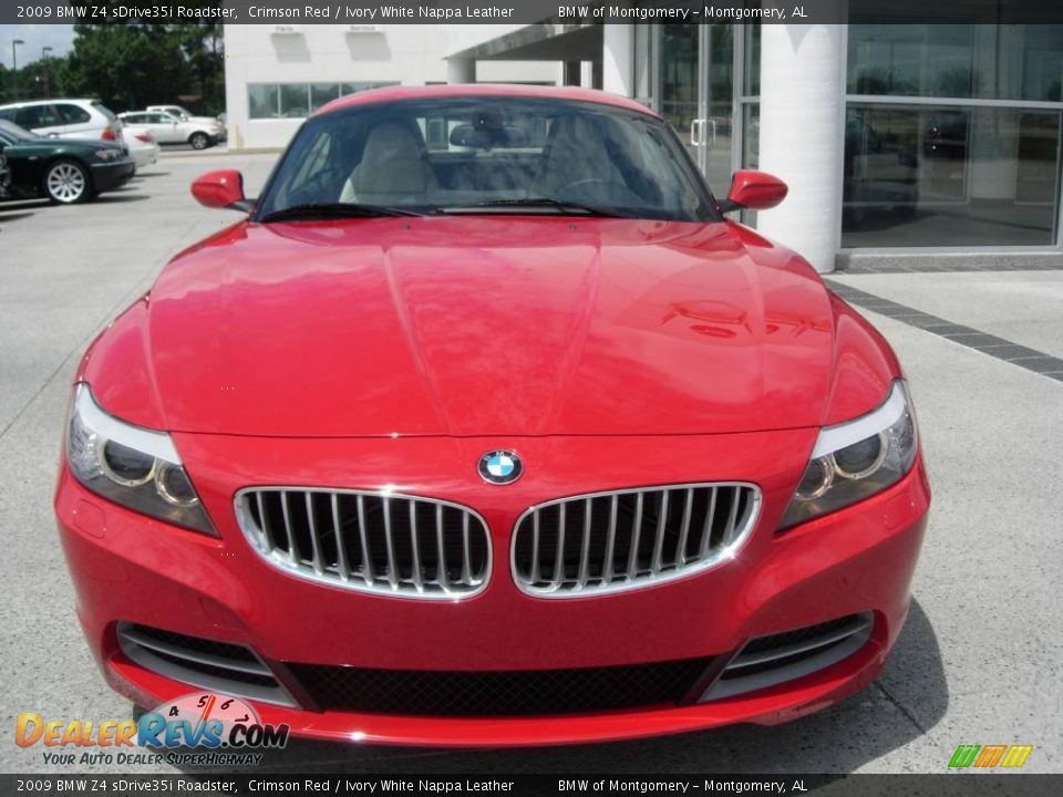 2009 BMW Z4 sDrive35i Roadster Crimson Red / Ivory White Nappa Leather Photo #9