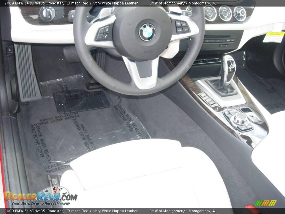 2009 BMW Z4 sDrive35i Roadster Crimson Red / Ivory White Nappa Leather Photo #11