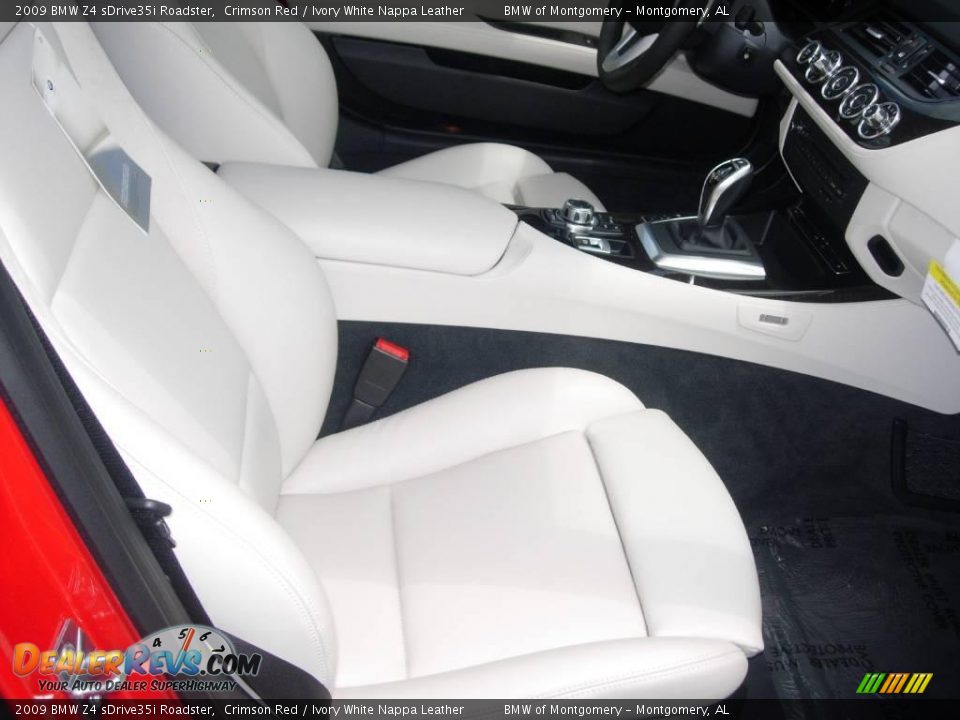 2009 BMW Z4 sDrive35i Roadster Crimson Red / Ivory White Nappa Leather Photo #13