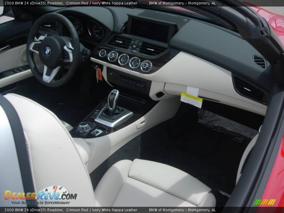 2009 BMW Z4 sDrive35i Roadster Crimson Red / Ivory White Nappa Leather Photo #15