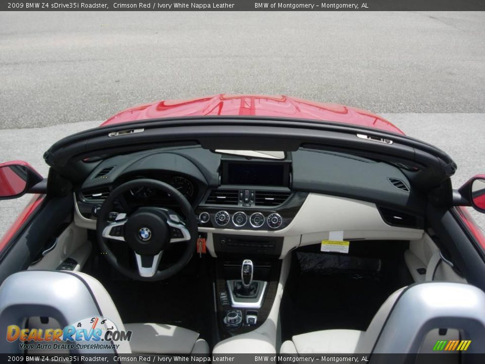 2009 BMW Z4 sDrive35i Roadster Crimson Red / Ivory White Nappa Leather Photo #16