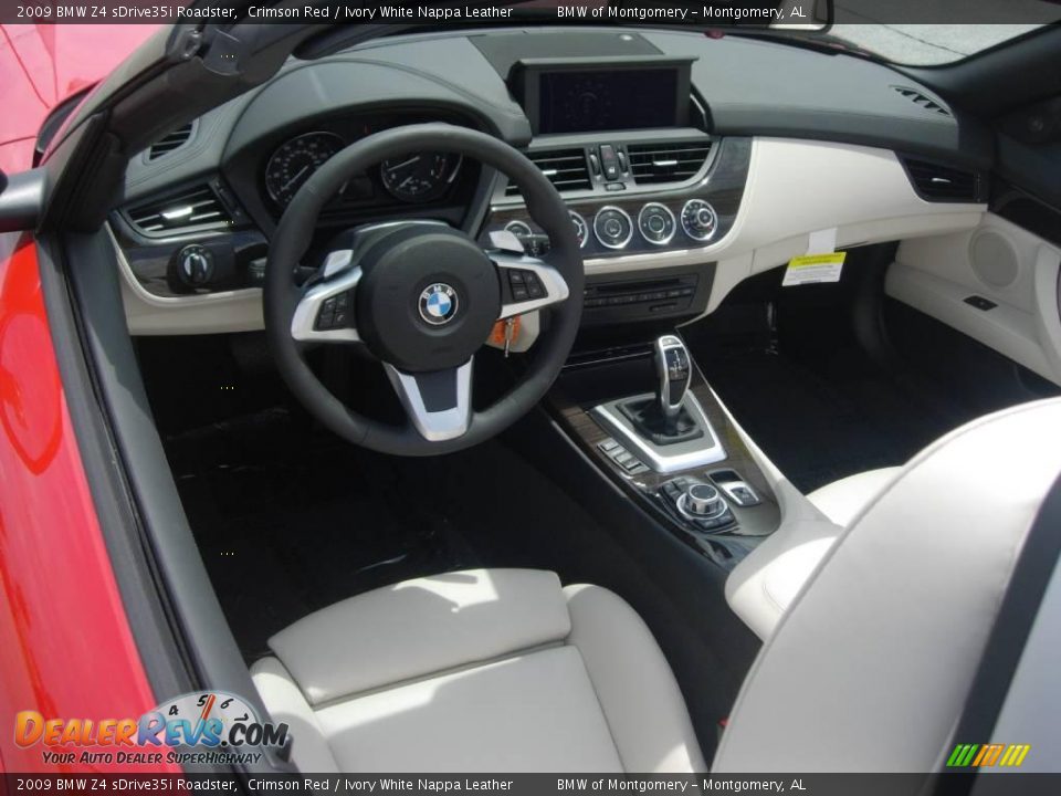 2009 BMW Z4 sDrive35i Roadster Crimson Red / Ivory White Nappa Leather Photo #17