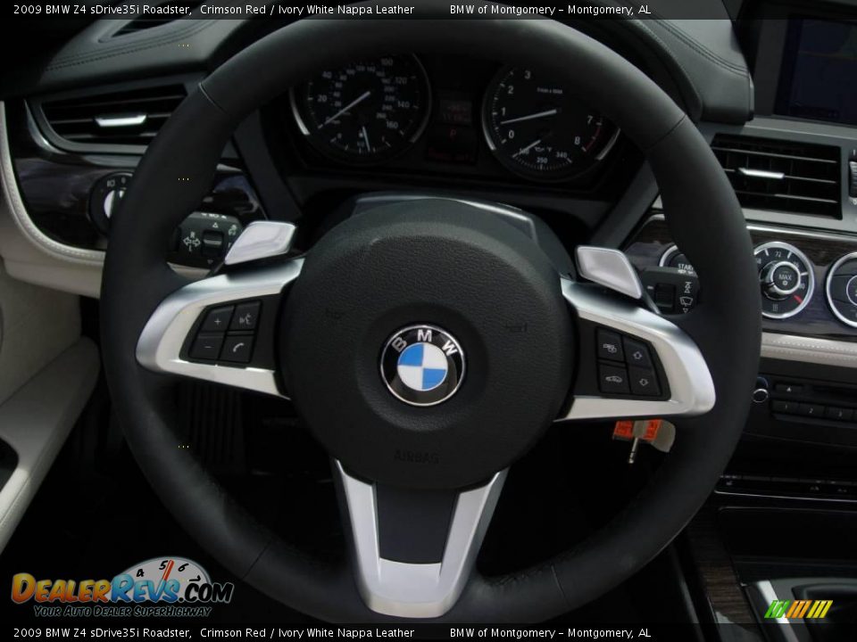 2009 BMW Z4 sDrive35i Roadster Crimson Red / Ivory White Nappa Leather Photo #21