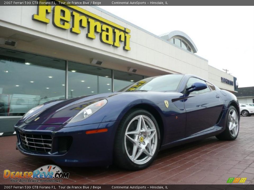 2007 Ferrari 599 GTB Fiorano F1 Tour de France Blue / Beige Photo #25