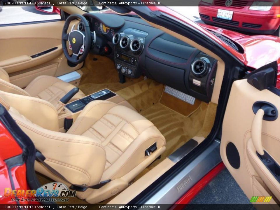 2009 Ferrari F430 Spider F1 Corsa Red / Beige Photo #26