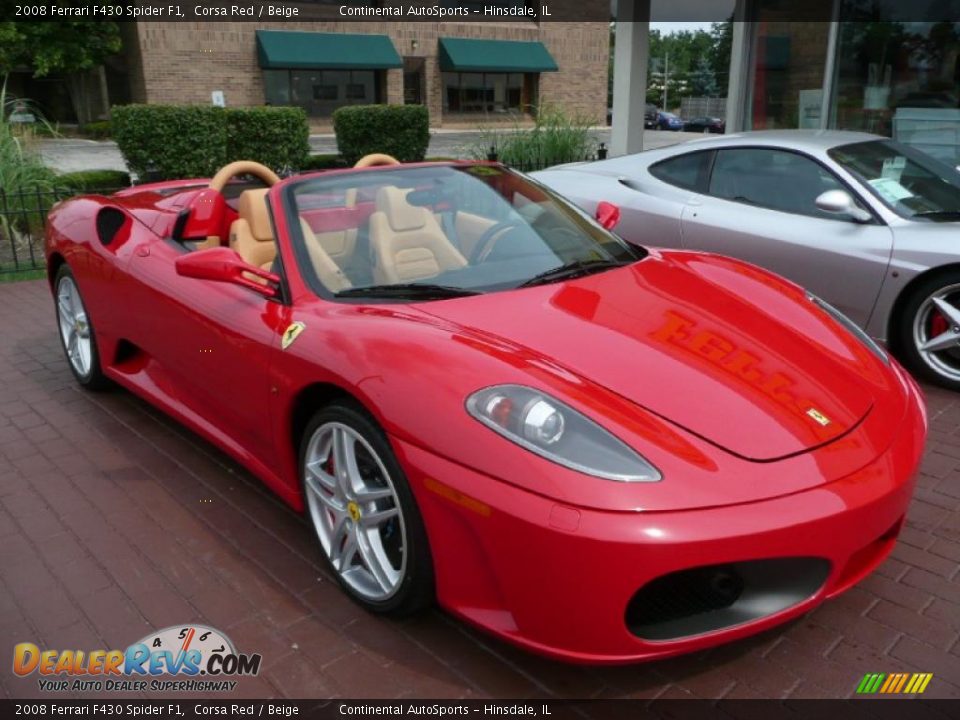 2008 Ferrari F430 Spider F1 Corsa Red / Beige Photo #3