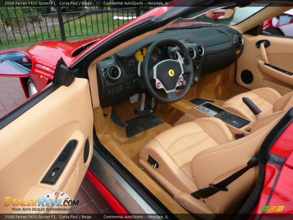 2008 Ferrari F430 Spider F1 Corsa Red / Beige Photo #16