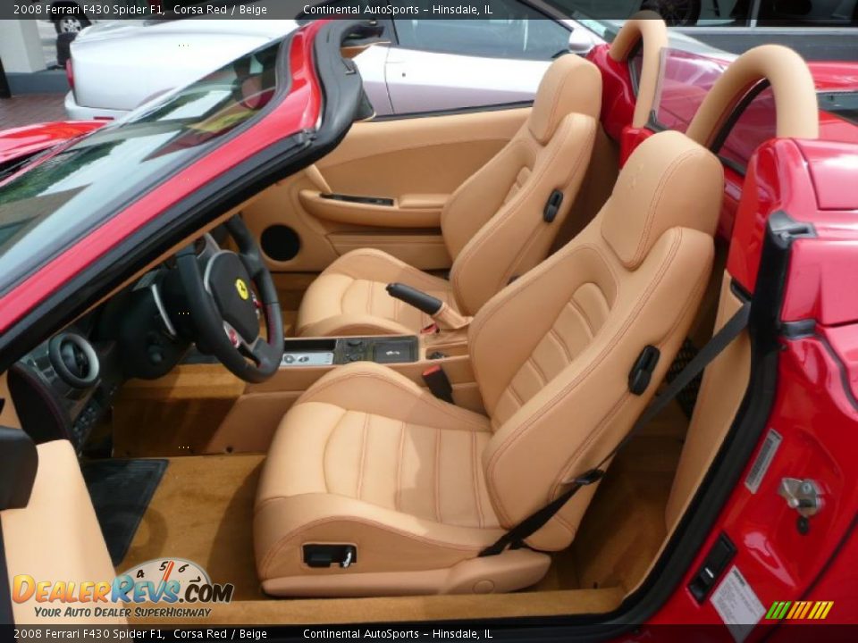 2008 Ferrari F430 Spider F1 Corsa Red / Beige Photo #17