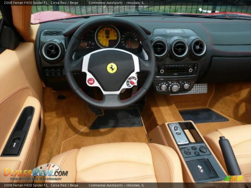 2008 Ferrari F430 Spider F1 Corsa Red / Beige Photo #18