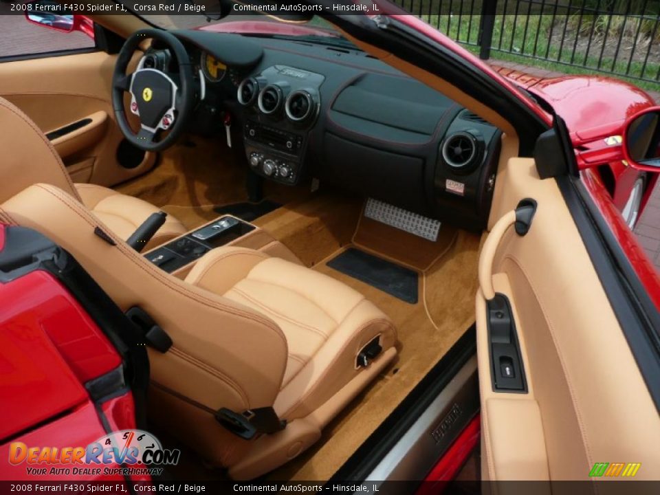 2008 Ferrari F430 Spider F1 Corsa Red / Beige Photo #24