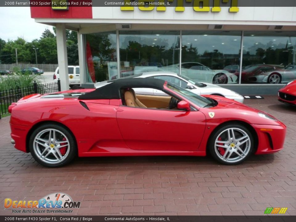 2008 Ferrari F430 Spider F1 Corsa Red / Beige Photo #26