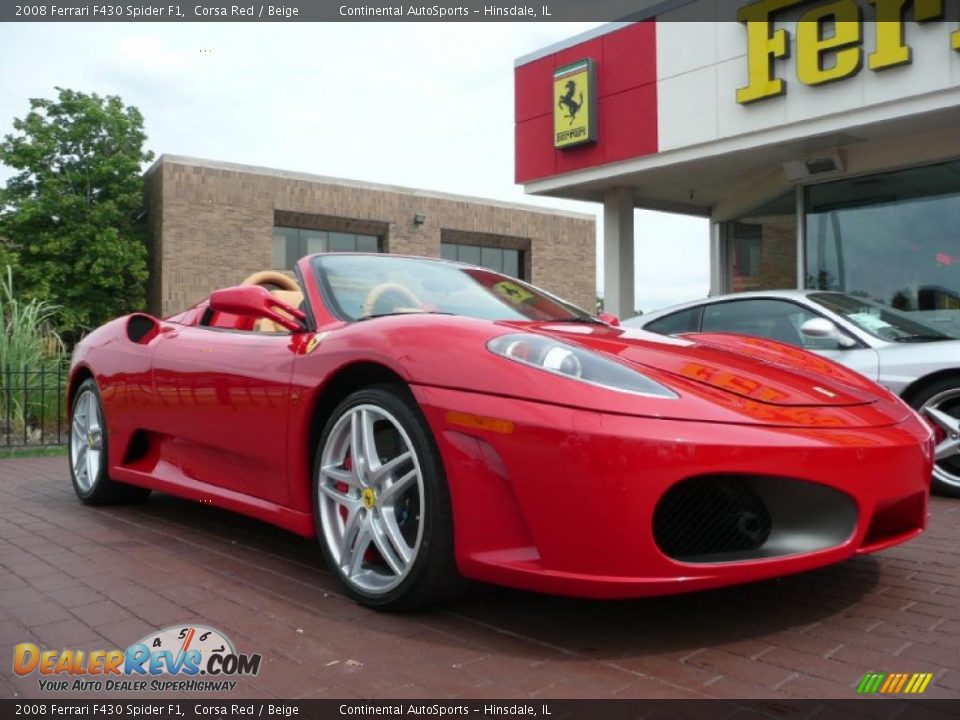 2008 Ferrari F430 Spider F1 Corsa Red / Beige Photo #28