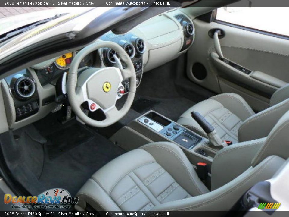 2008 Ferrari F430 Spider F1 Silver Metallic / Gray Photo #9