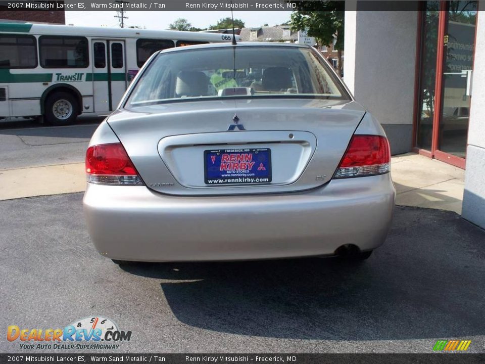 2007 Mitsubishi Lancer ES Warm Sand Metallic / Tan Photo #5