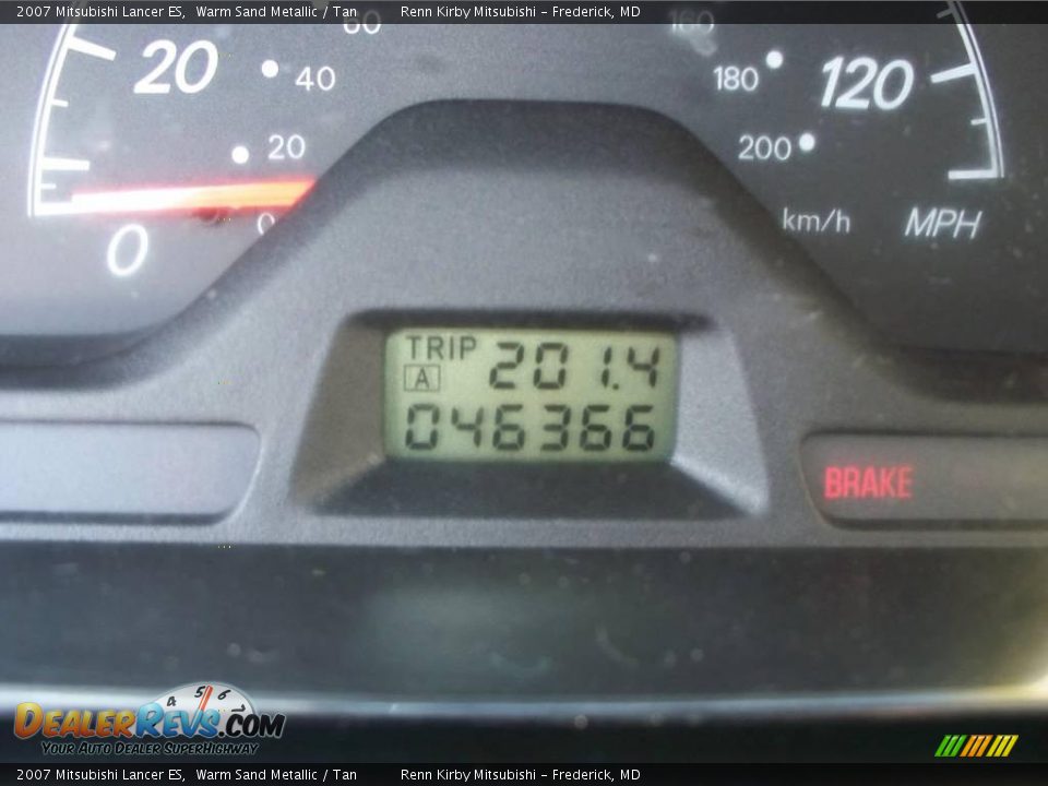 2007 Mitsubishi Lancer ES Warm Sand Metallic / Tan Photo #12