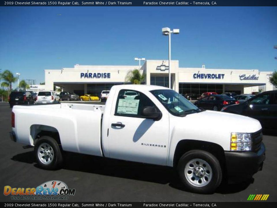 2009 Chevrolet Silverado 1500 Regular Cab Summit White / Dark Titanium Photo #1
