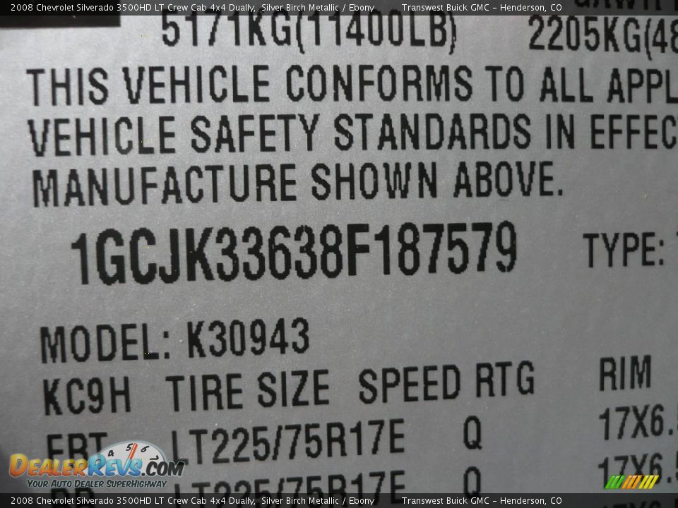 2008 Chevrolet Silverado 3500HD LT Crew Cab 4x4 Dually Silver Birch Metallic / Ebony Photo #29