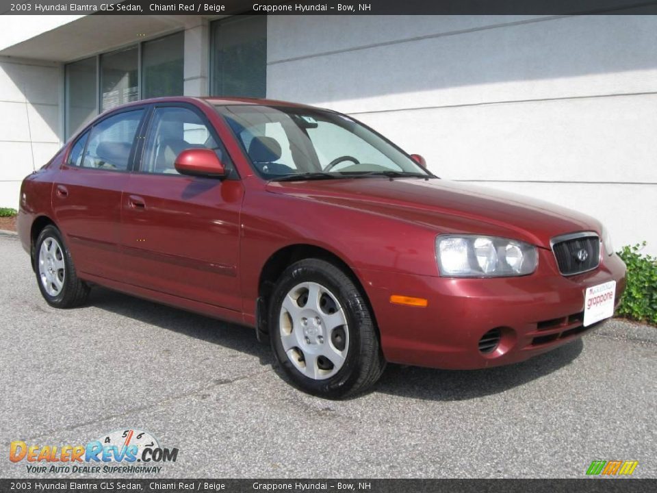 2003 Hyundai Elantra GLS Sedan Chianti Red / Beige Photo #1