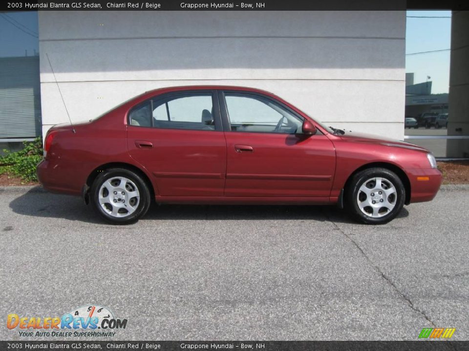 2003 Hyundai Elantra GLS Sedan Chianti Red / Beige Photo #2